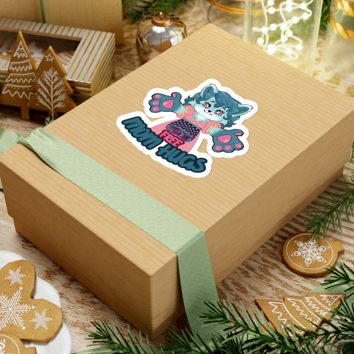 Removable Vinyl Sticker | Free Mom Hugs Sticker | Crinkle Kit